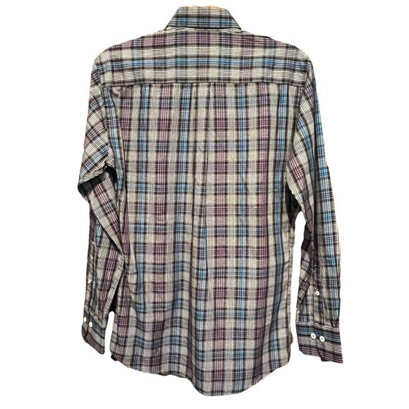 Peter Millar Crown Sport Purple & Blue Plaid Button Down Shirt Men’s Size Small - Picture 3 of 10